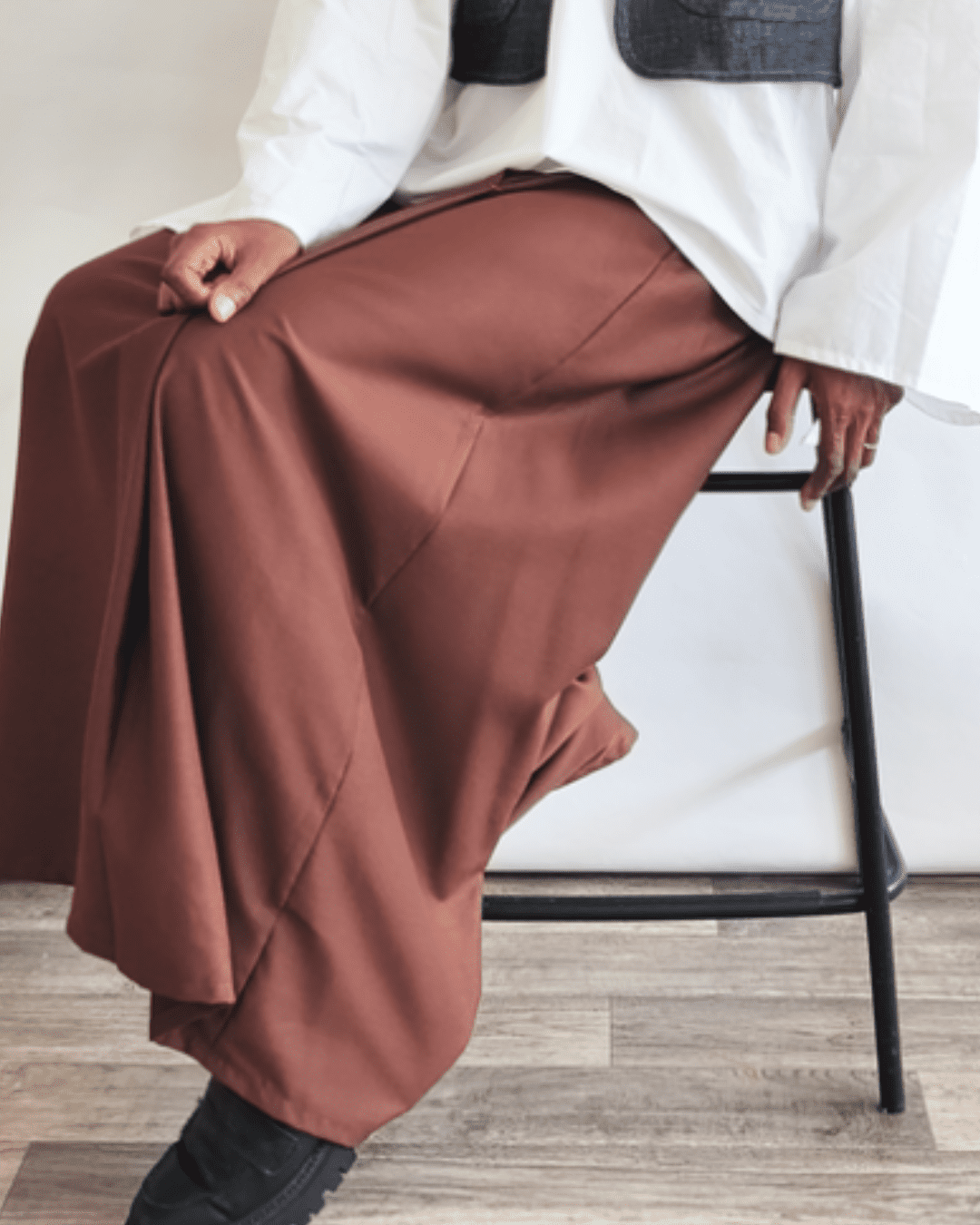 modest fashion artisanale jupe makini chocolat u concept echelea