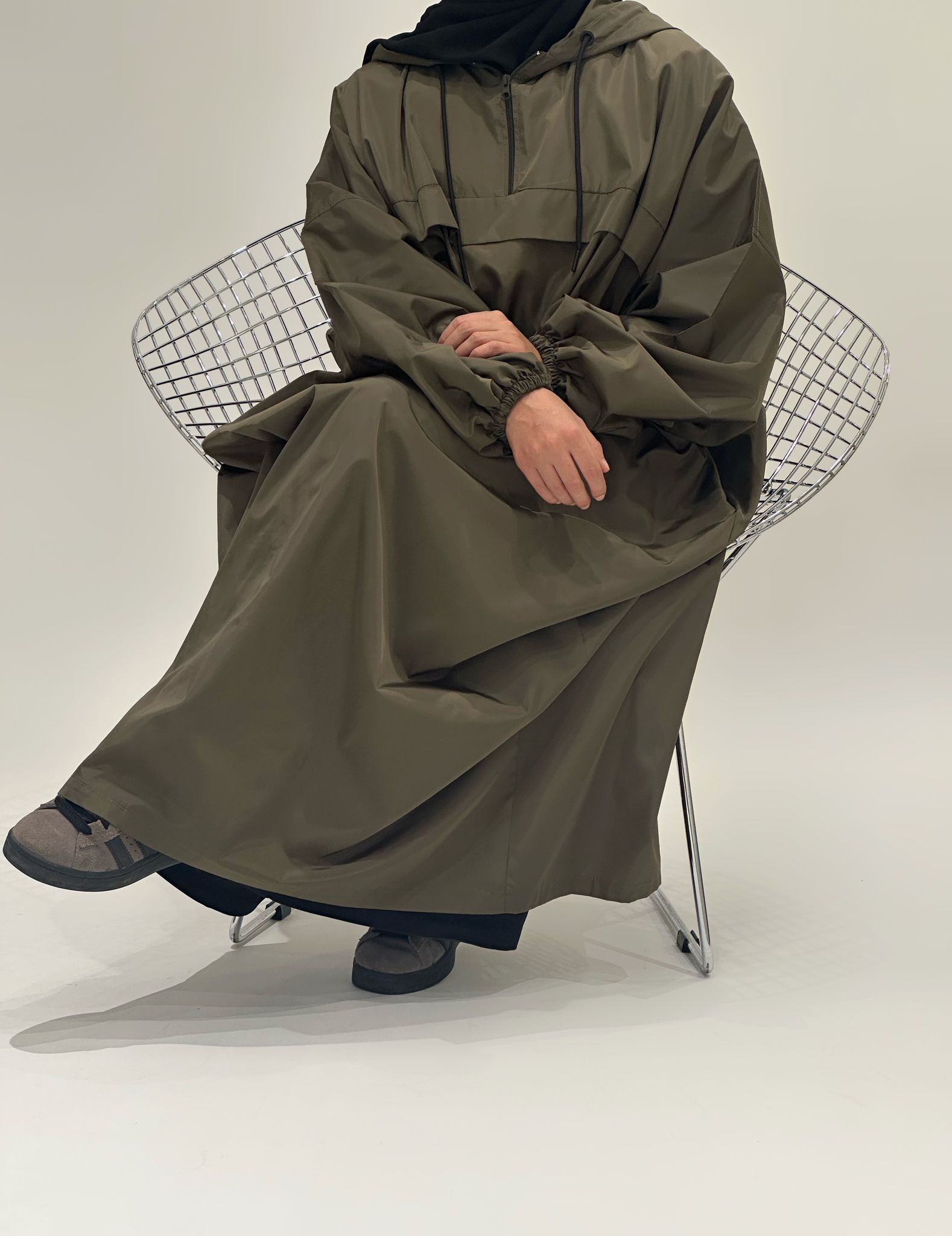 abaya automne-hiver imperméable kaki