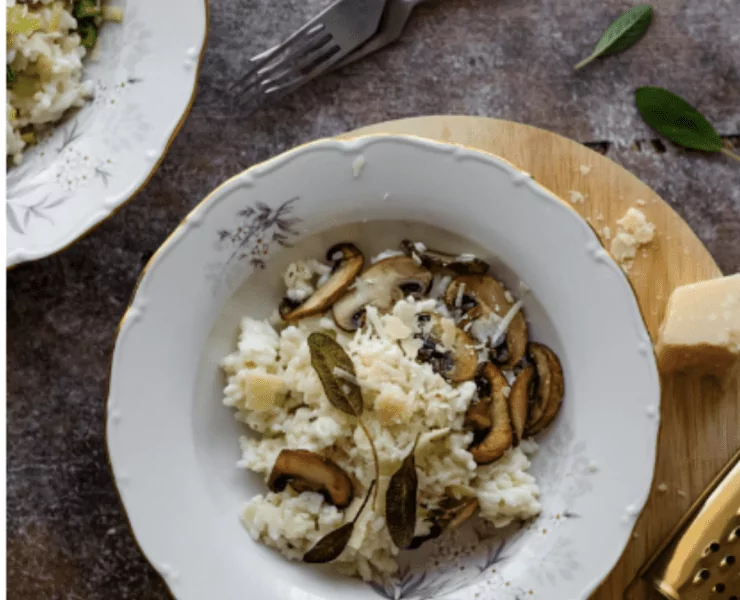 Risotto crémeux aux champignons de saison